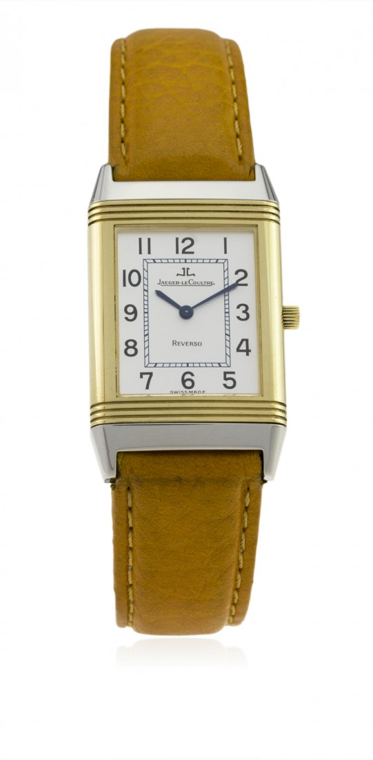 A GENTLEMAN'S STEEL & GOLD JAEGER LECOULTRE REVERSO (1 of 1)