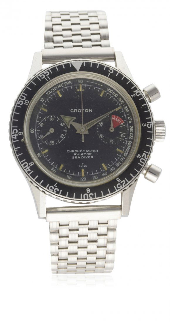 A RARE GENTLEMANâ€™S STAINLESS STEEL CROTON (1 of 1)