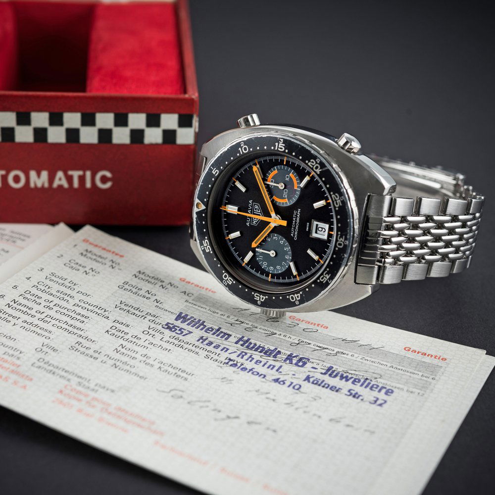 A RARE GENTLEMAN'S STAINLESS STEEL HEUER AUTAVIA (1 of 2)
