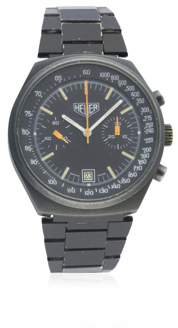 A GENTLEMAN'S PVD COATED HEUER CHRONOGRAPH BRACELET (1 of 1)