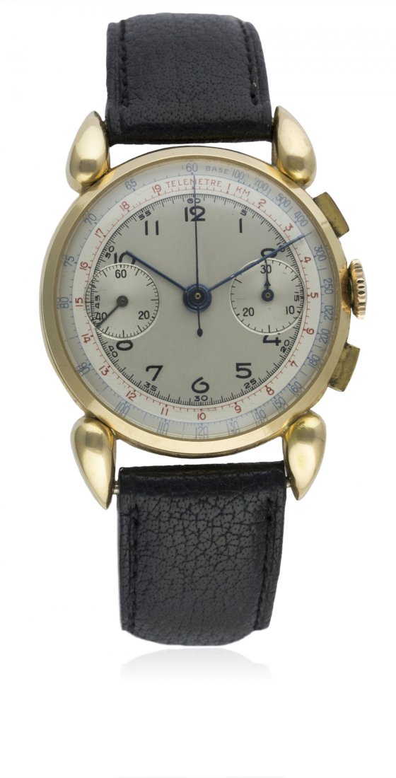 A GENTLEMANS 18K SOLID PINK GOLD CHRONOGRAPH WRIST