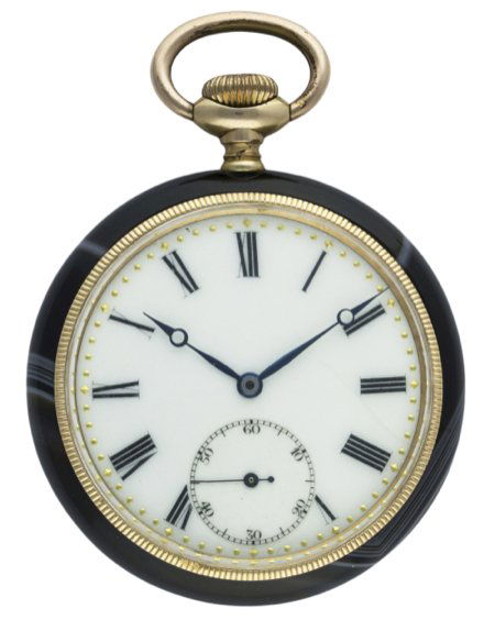 A RARE GENTLEMAN'S AGATE CASED ZENITH POCKET WATCH (1 of 1)