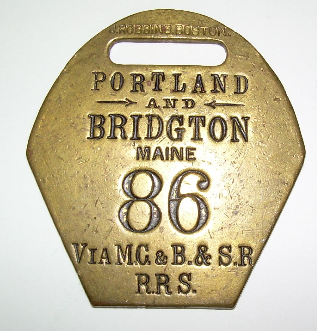 Bridgton & Saco River Railroad Baggage Tag (1 of 2)