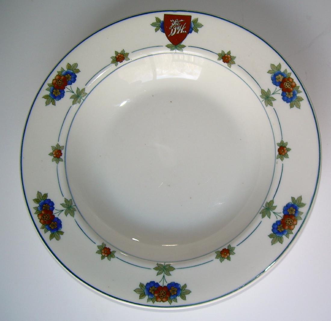 Delaware & Hudson Railroad China Bowl Canterbury: A nice "Canterbury" soup plate made for the Delaware & Hudson Railroad. It has the D&H shield logo on top of the front and it also has the Design Patented marking and a Syracuse date code of "Q-11" on