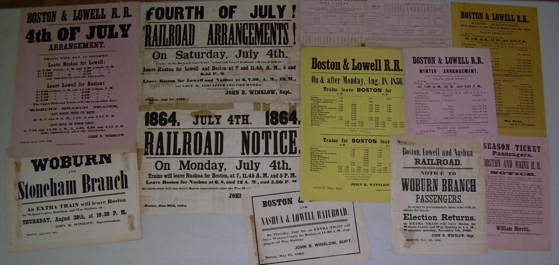 Boston Lowell & Nashua Railroad Timetables (1 of 3)