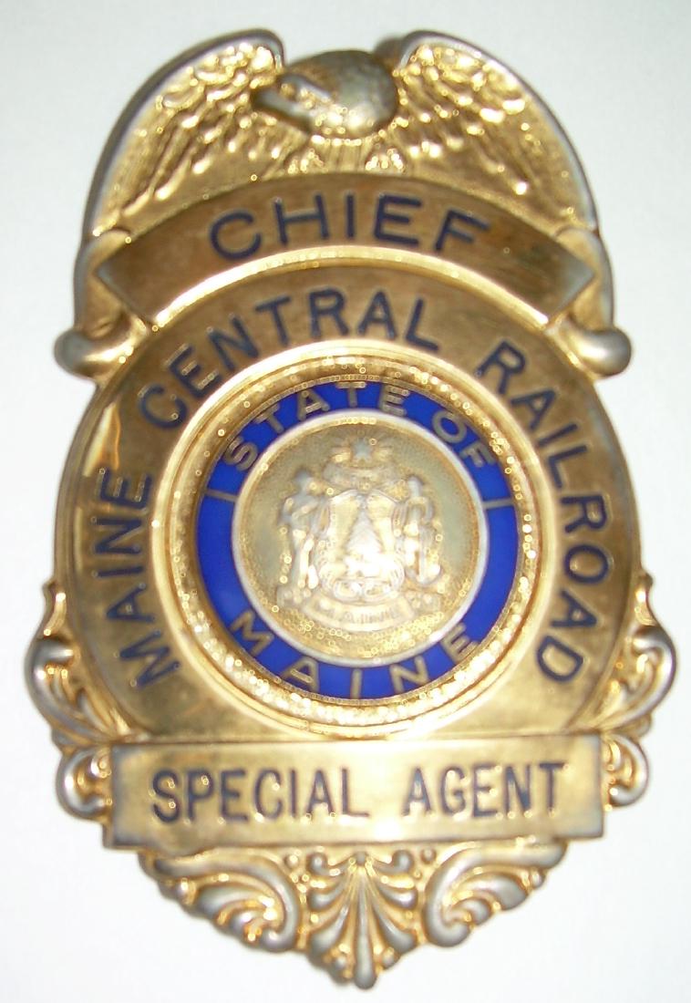 Maine Central Railroad Chief of Police Hat Badge (1 of 3)