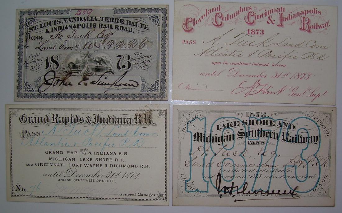 4 Annual Passes 1873 Midwest: GR&I, etc. (1 of 2)