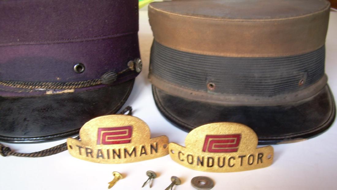 2 Hats and 2 Penn Central Hat Badges (1 of 3)