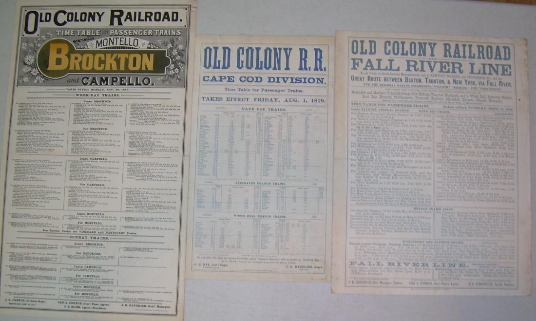 Old Colony Railroad Broadside Timetables 3 (1 of 3)