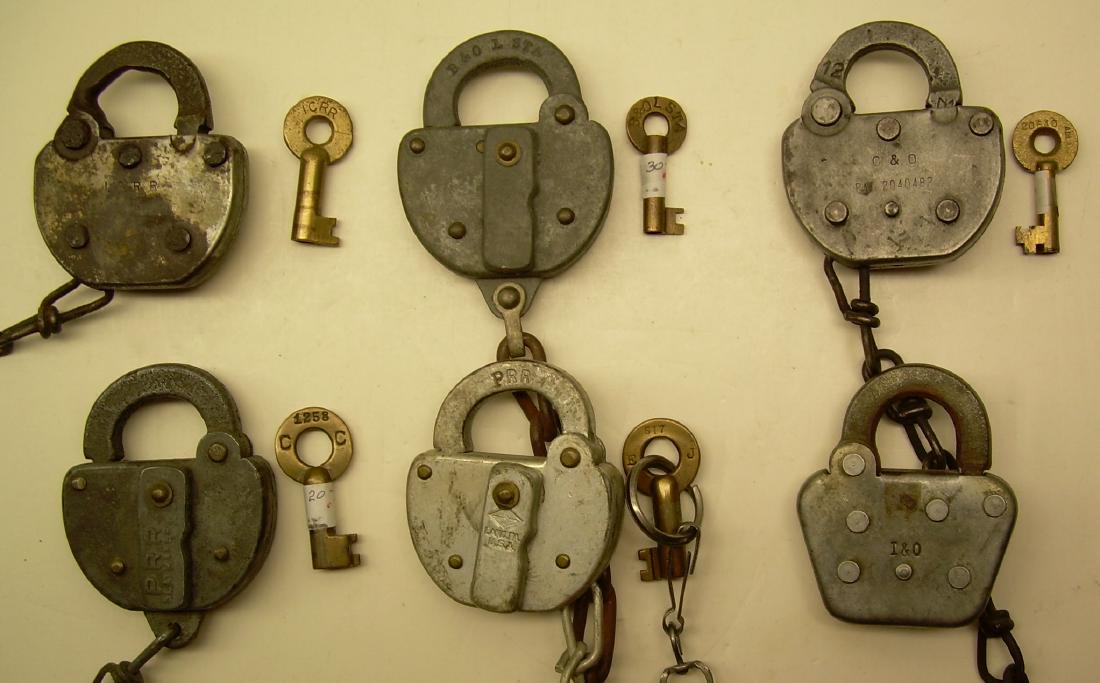 Railroad Locks & Keys (6) B&O C&O PRR (1 of 4)
