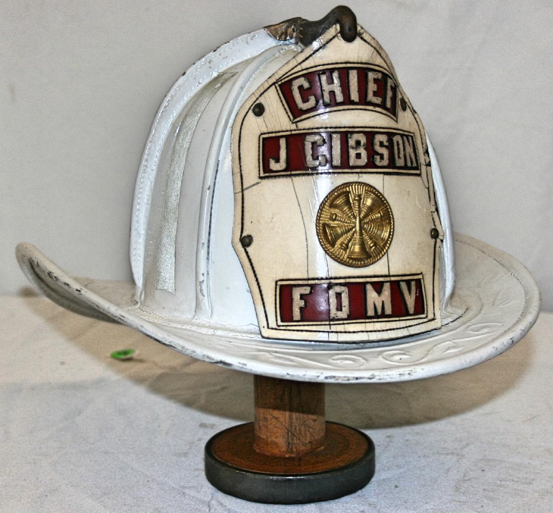 Fire Hat: Leather Chief J Gibson FDMV (1 of 2)
