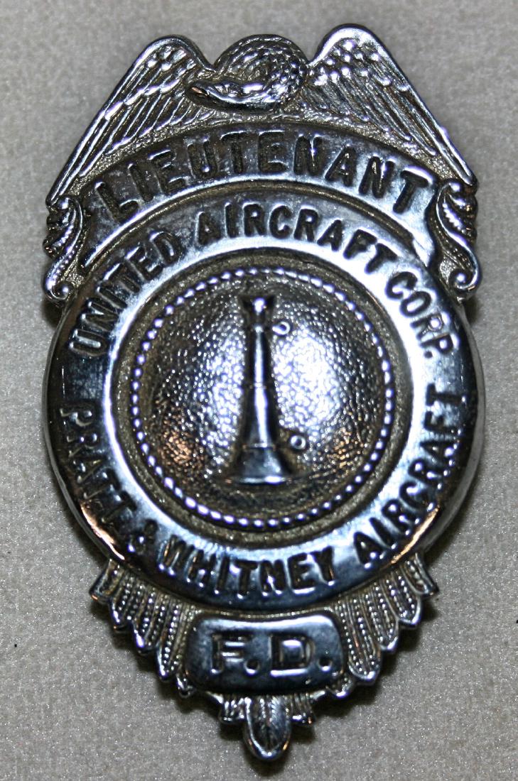 Badge: Lieutenant United Aircraft Corp: Pratt & Whitney Aircraft FD, silver colored