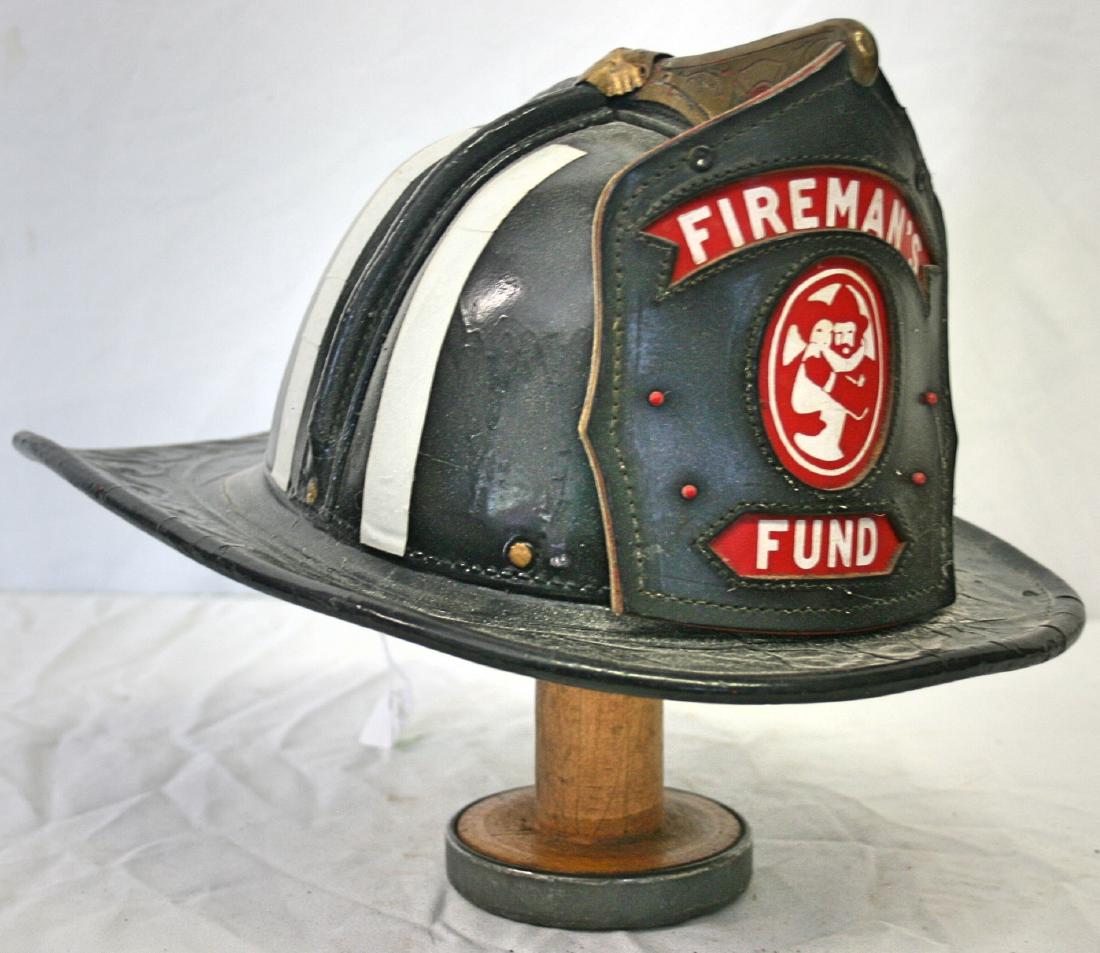 Fire Hat: Leather, Fireman's Fund (1 of 2)