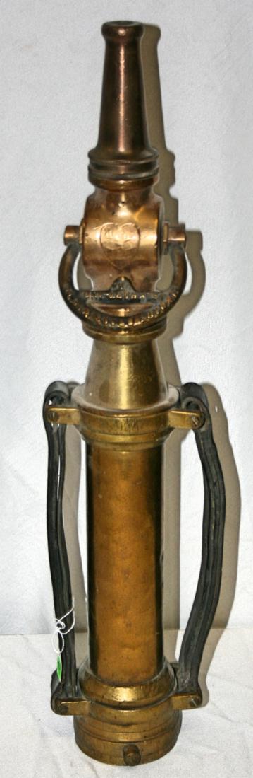 Elkhart Brass Nozzle, leather strap handles (1 of 2)