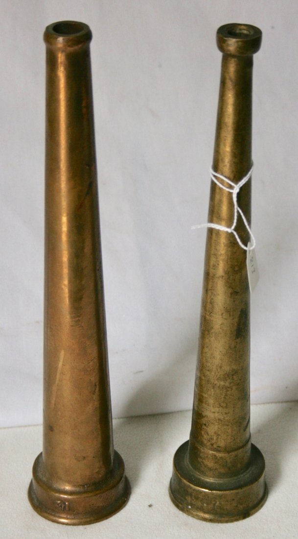 Two Brass Fire Hose Nozzles (1 of 1)