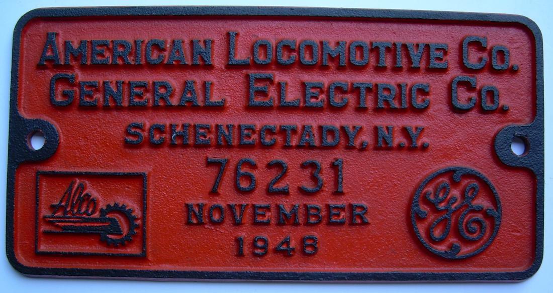 Alco New Haven RS-2 Builder's Plate (1 of 2)