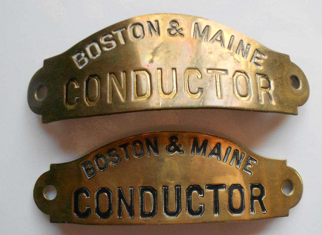 2 Boston & Maine Railroad Conductor Badges (1 of 3)