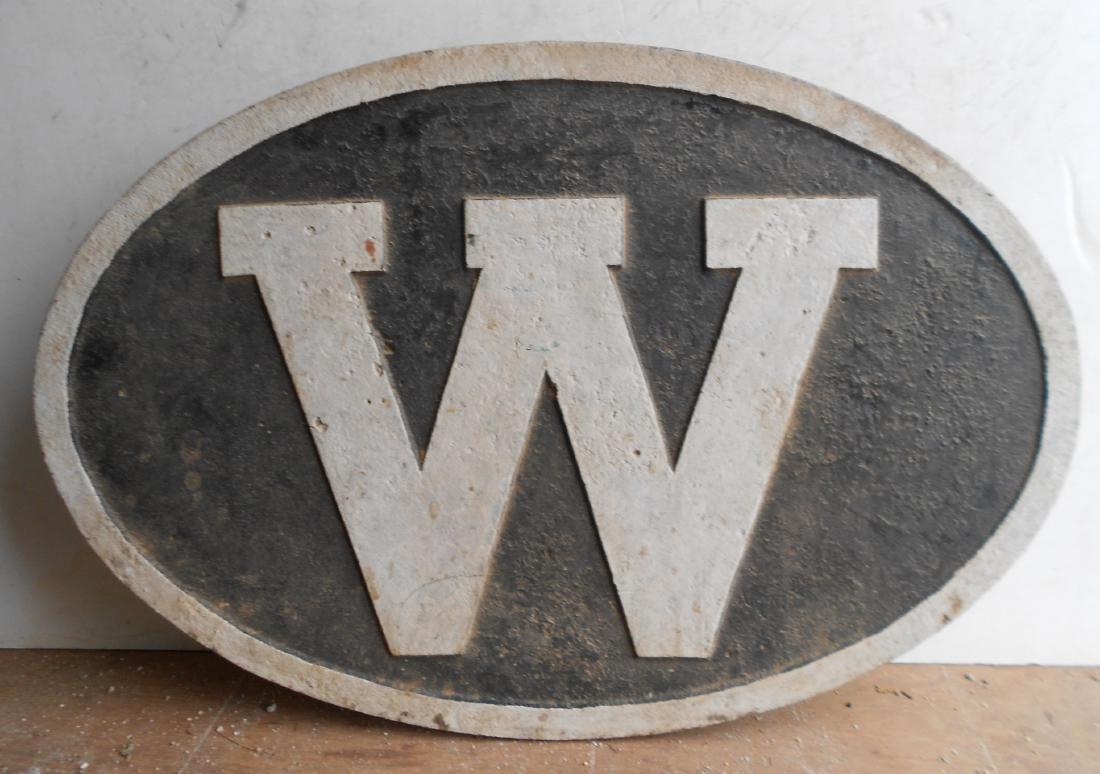 * Cast Iron Locomotive "W" whistle Sign (1 of 3)