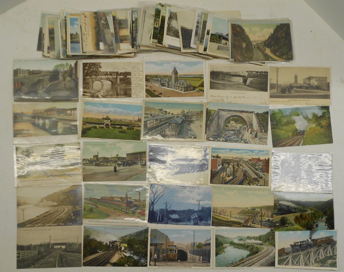 Postcards 2.5" stack. Railroad Depots, others (1 of 3)