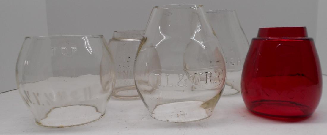 5 Railroad Marked Globes: 4 NH, DL&W (1 of 3)