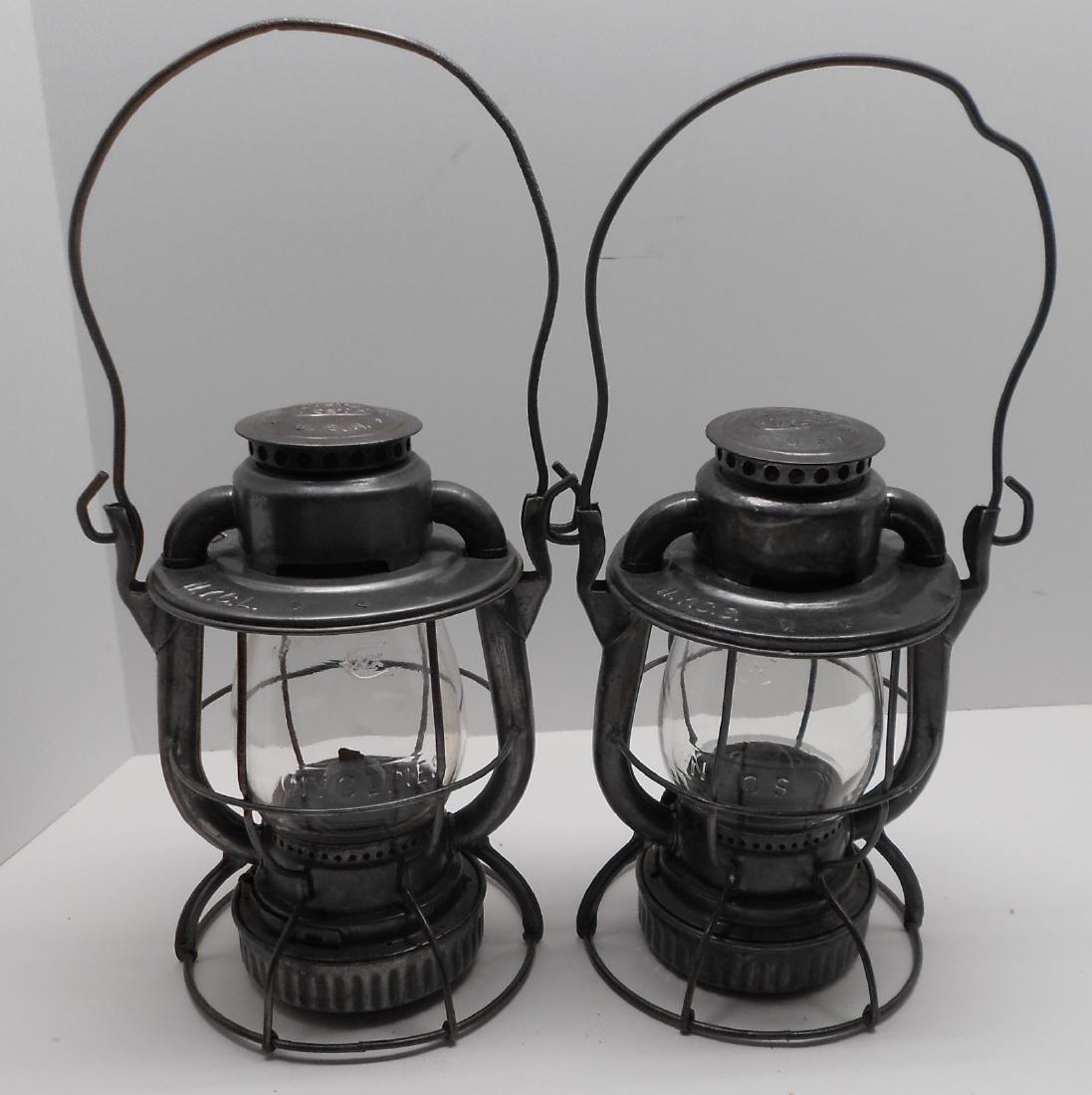 2 New York Central Vesta Lanterns with Cast Globes (1 of 7)