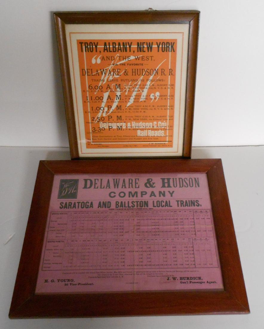 2 Framed Early Delaware & Hudson Schedules (1 of 3)