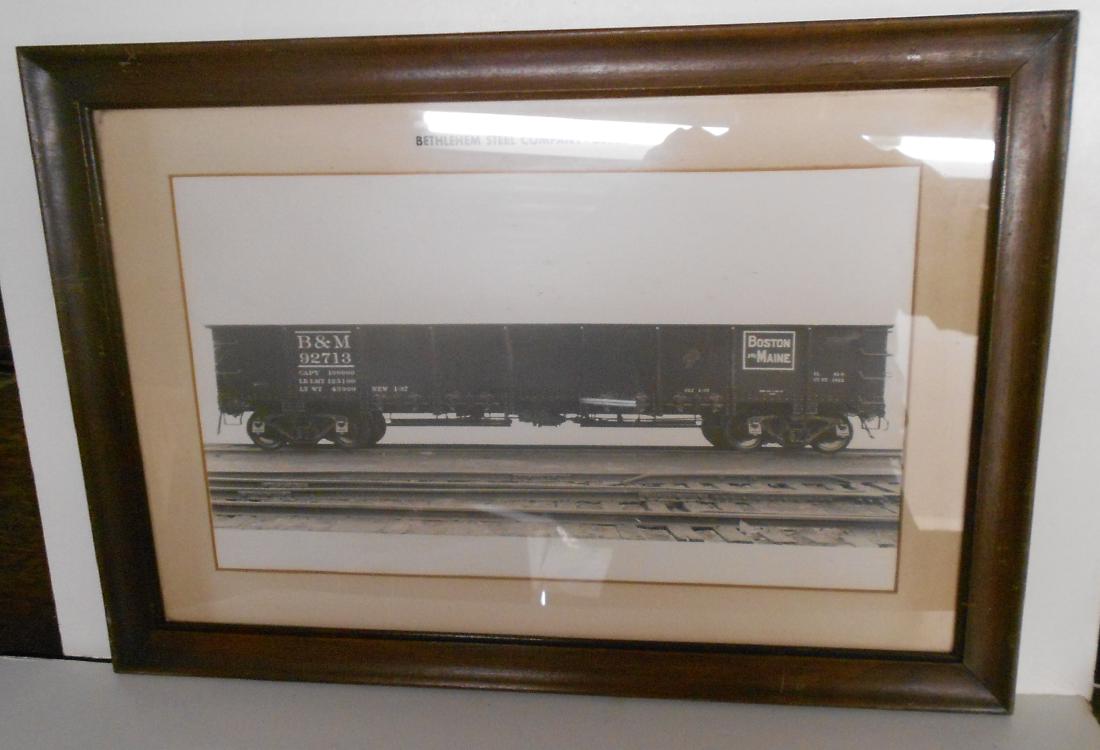 Framed Bethlehem Steel B&M Gondola: A different framed photograph of a 41' Beth Steel gondola with a build date of 1937. It measures 25 1/2" by 17 1/2".