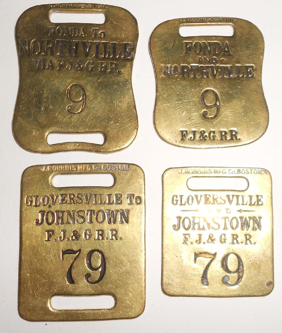 2 Pairs of Baggage Tags Fonda J'town & G'ville (1 of 2)
