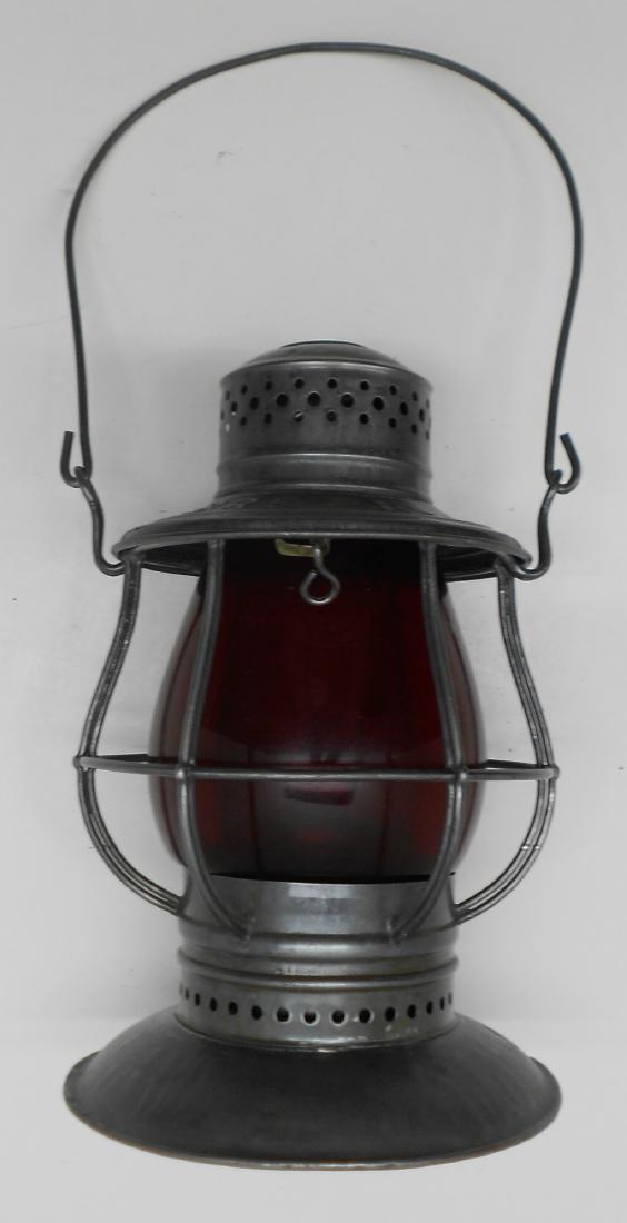 Buffalo Rochester & Pittsburg Bellbottom Lantern: This is a C. T. Ham bellbottom frame with a standard patent date of 1893. It has double vertical wires with weak joints on the horizontal wire. There is a reason most frames used joint clips starting