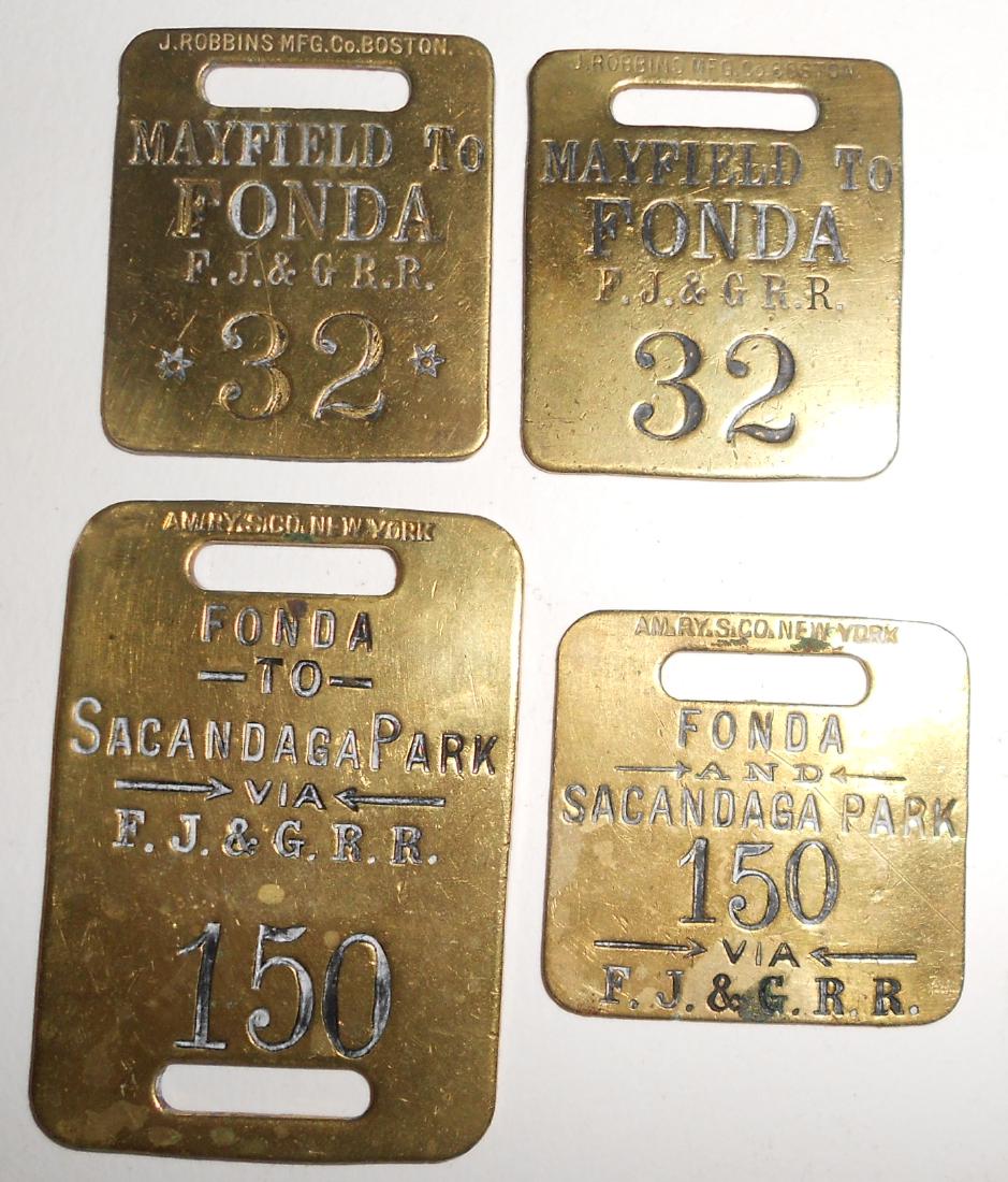 2 Pairs of Baggage Tags Fonda J'town & G'ville (1 of 2)
