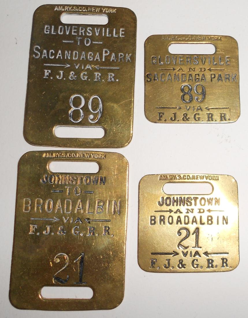 2 Pairs of Baggage Tags Fonda J'town & G'ville (1 of 2)