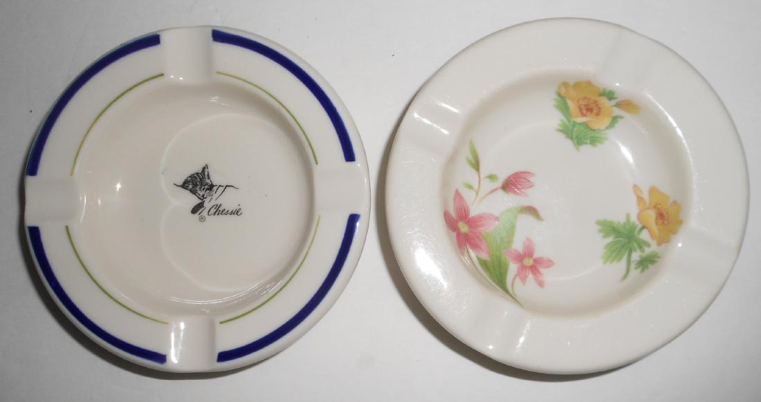 Railroad China Ashtrays (2) Chessie, GN: A pair of Syracuse manufactured railroad ashtrays: (1) Chesapeake & Ohio Railway "Chessie" with Syracuse date code of 96-A (2) Great Northern Railway "Mountains & Flowers" pattern with Great Northern