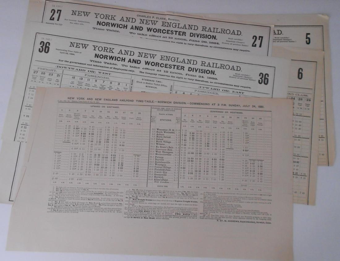 Norwich & Worcester Railroad Employee Timetables - 5 (1 of 4)
