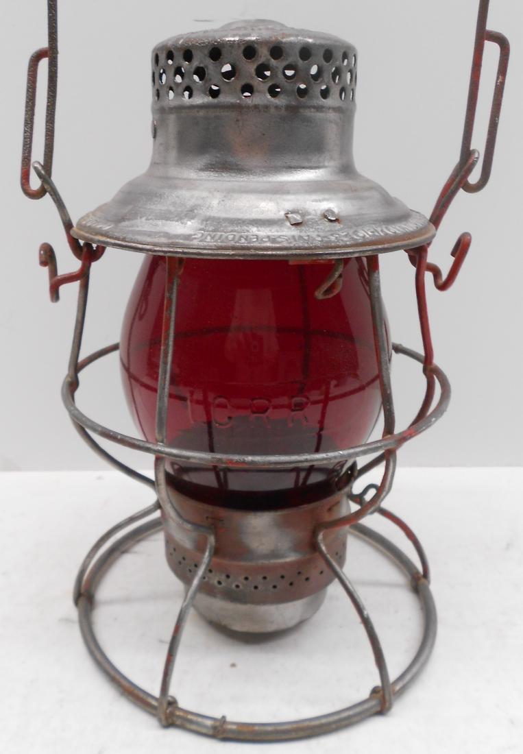 Illinois Central Red Cast Railroad Lantern (1 of 4)