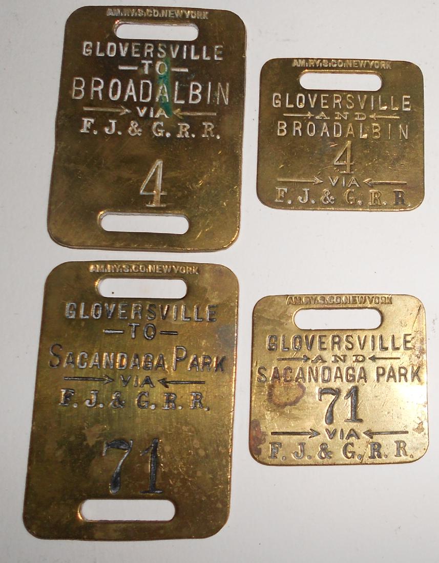 2 Pairs of Baggage Tags Fonda J'town & G'ville (1 of 2)