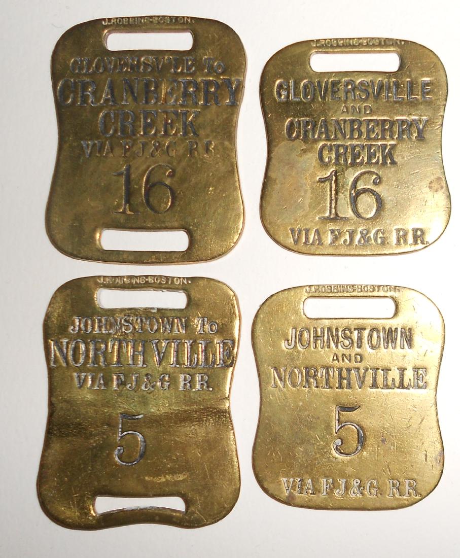 2 Pairs of Baggage Tags Fonda J'town & G'ville (1 of 2)