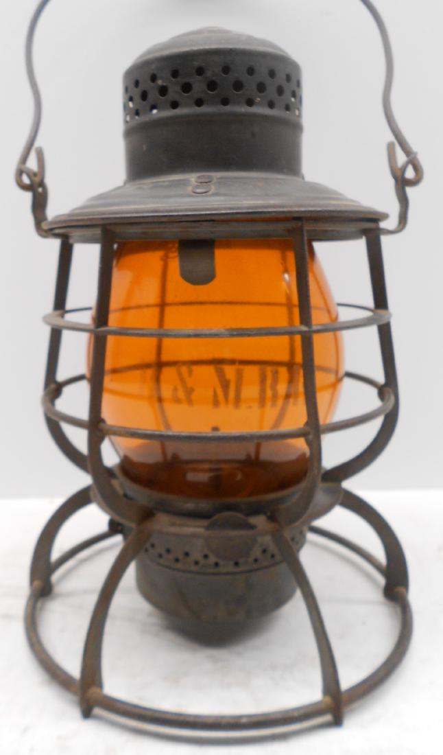 Boston & Maine Armspear Lantern Amber Etched (1 of 6)