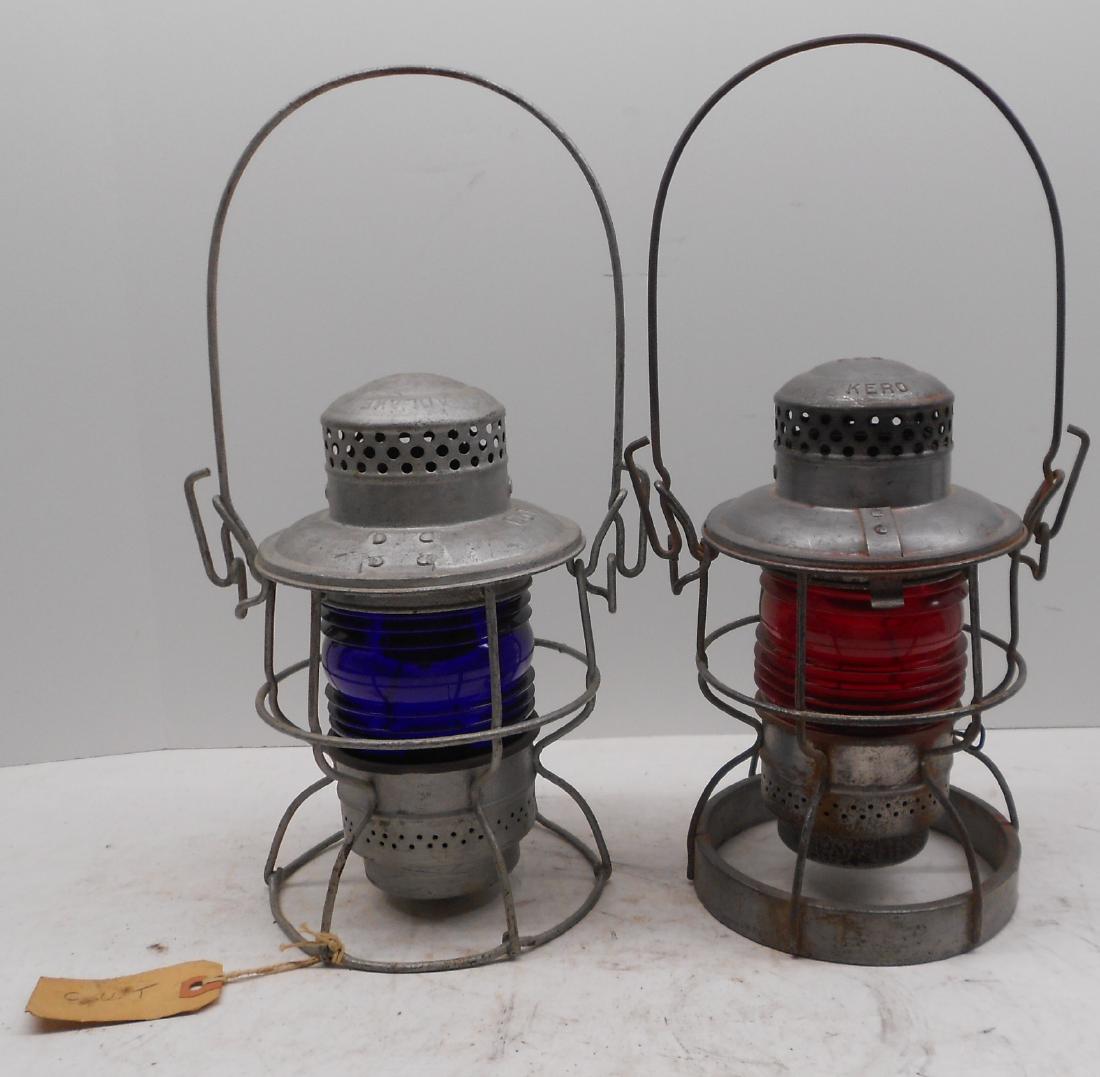 2 Short Kero Railroad Lanterns: CUT, C&O (1 of 4)