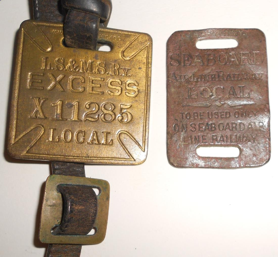 2 Railway Brass Baggage Tags: LS&MS, SBD (1 of 3)