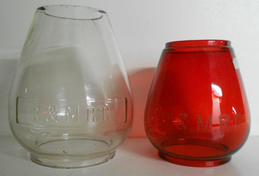 2 Boston & Maine Railroad Lantern Globes (1 of 3)