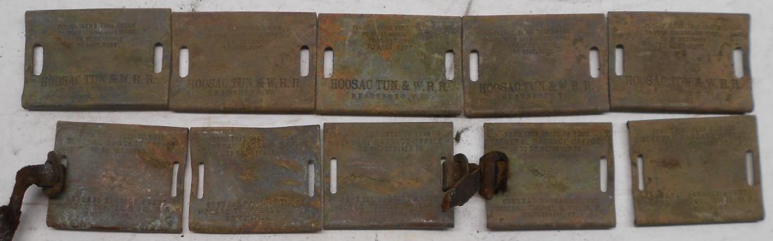 10 Hoosac Tunnel & Wilmington Railroad Baggage Tags (1 of 3)