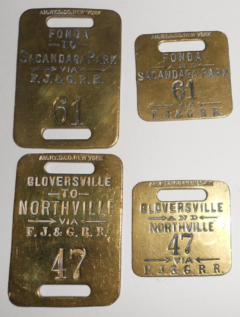 2 Pairs of Baggage Tags Fonda J'town & G'ville (1 of 2)