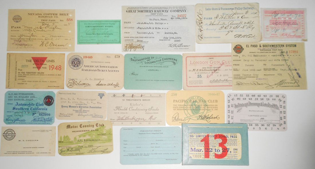 Railroad Trip Passes and other ephemera (1 of 3)