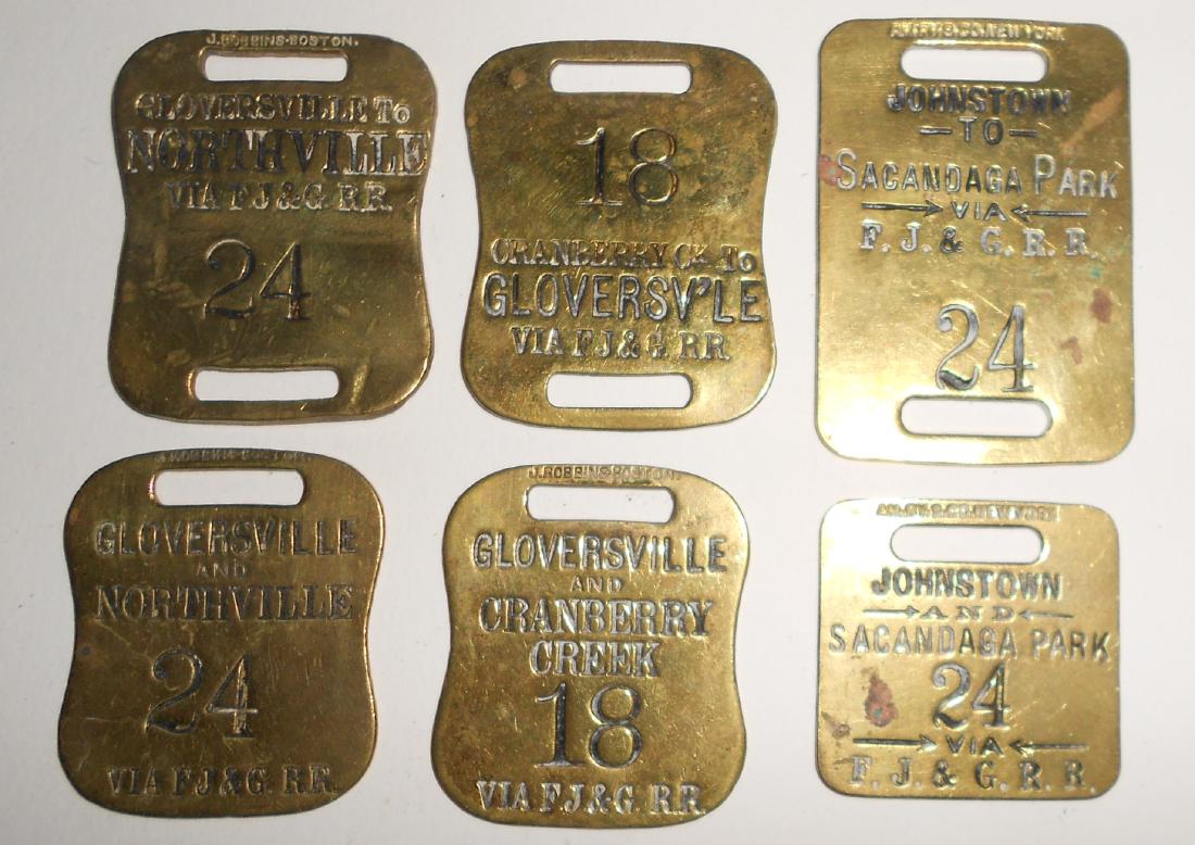3 Pairs of Baggage Tags Fonda J'town & G'ville (1 of 2)