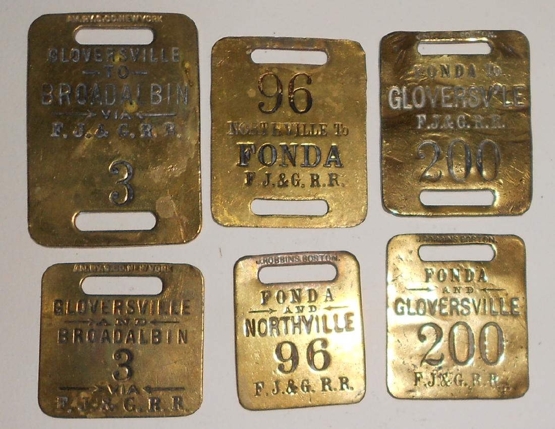 3 Pairs of Baggage Tags Fonda J'town & G'ville (1 of 2)