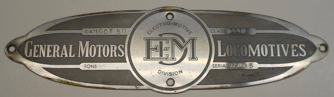 EMD Builder's Plate Erie/EL GP-7  #12005 (1 of 3)