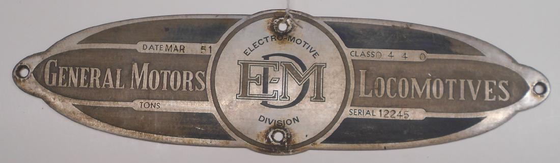 EMD Builder's Plate Erie/EL GP-7  #12245 (1 of 3)