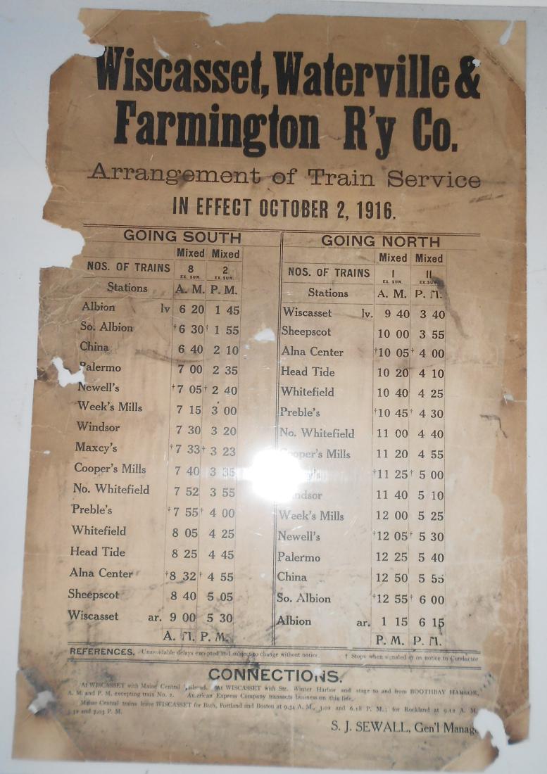 WW&F Timetable Announcement 1916 (1 of 3)