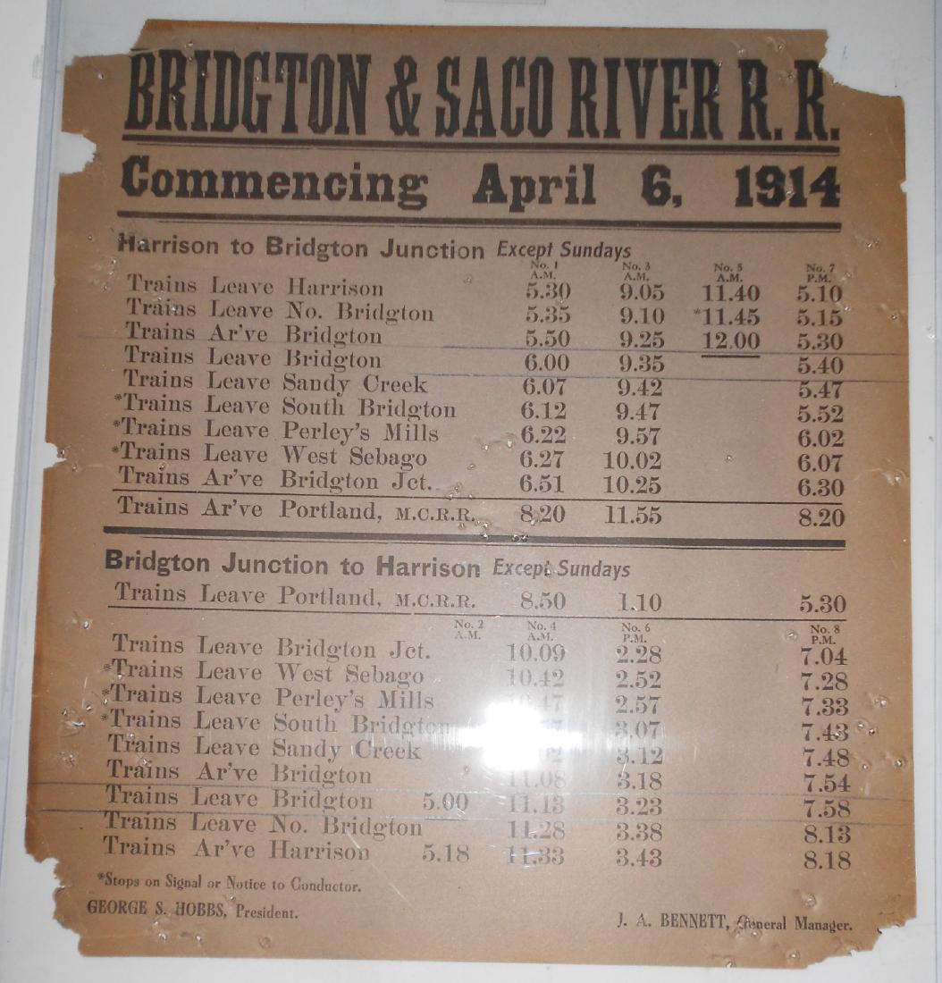 B&SR Timetable Announcement 1914 (1 of 2)