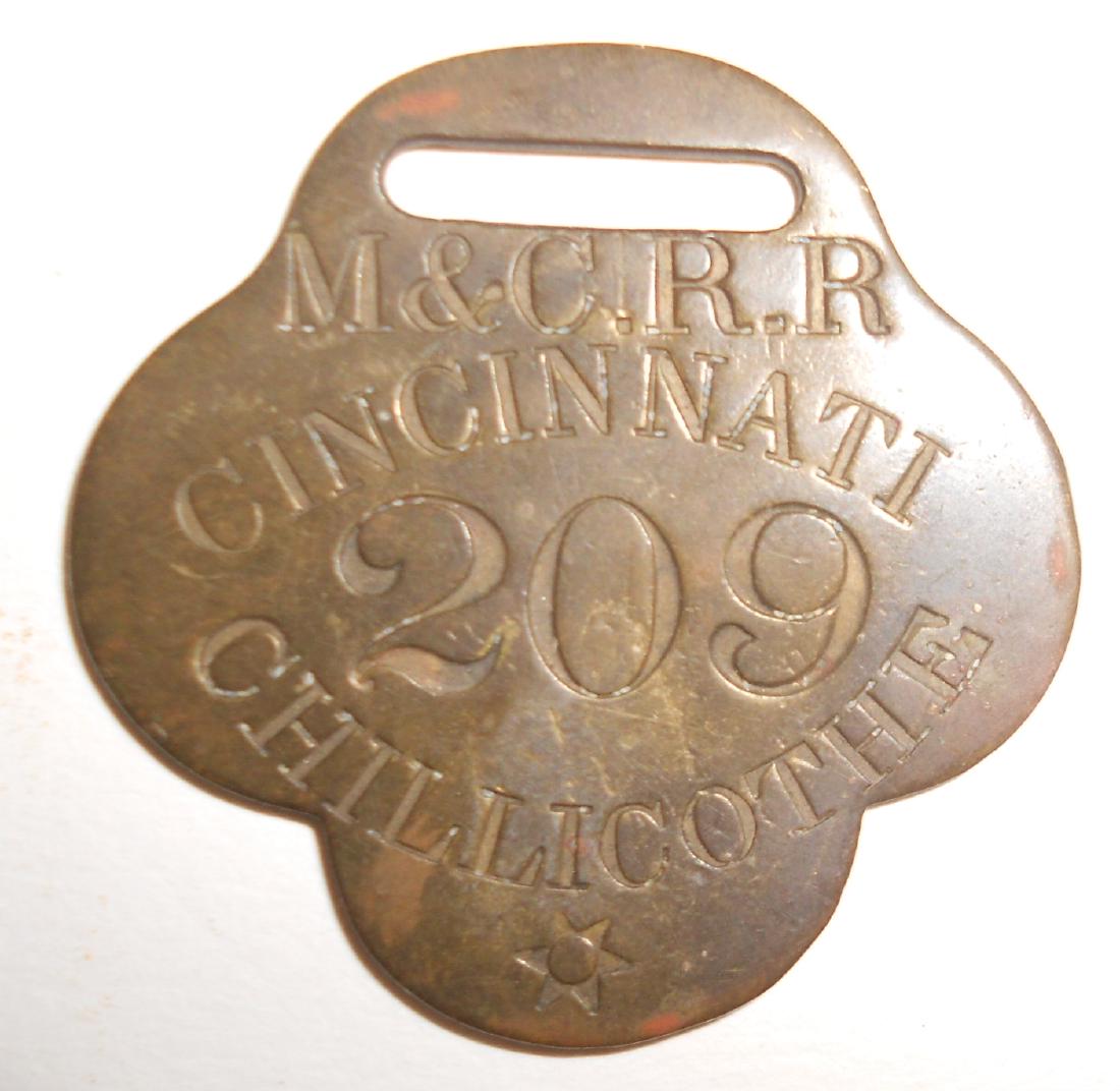M&C Railroad Brass Baggage Tag - Ohio (1 of 2)
